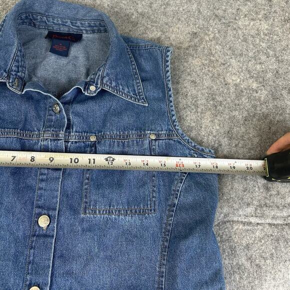 Vintage Denim & Co Denim Dress Medium Button Front Y2K Cotton Cowgirlcore - Picture 6 of 7